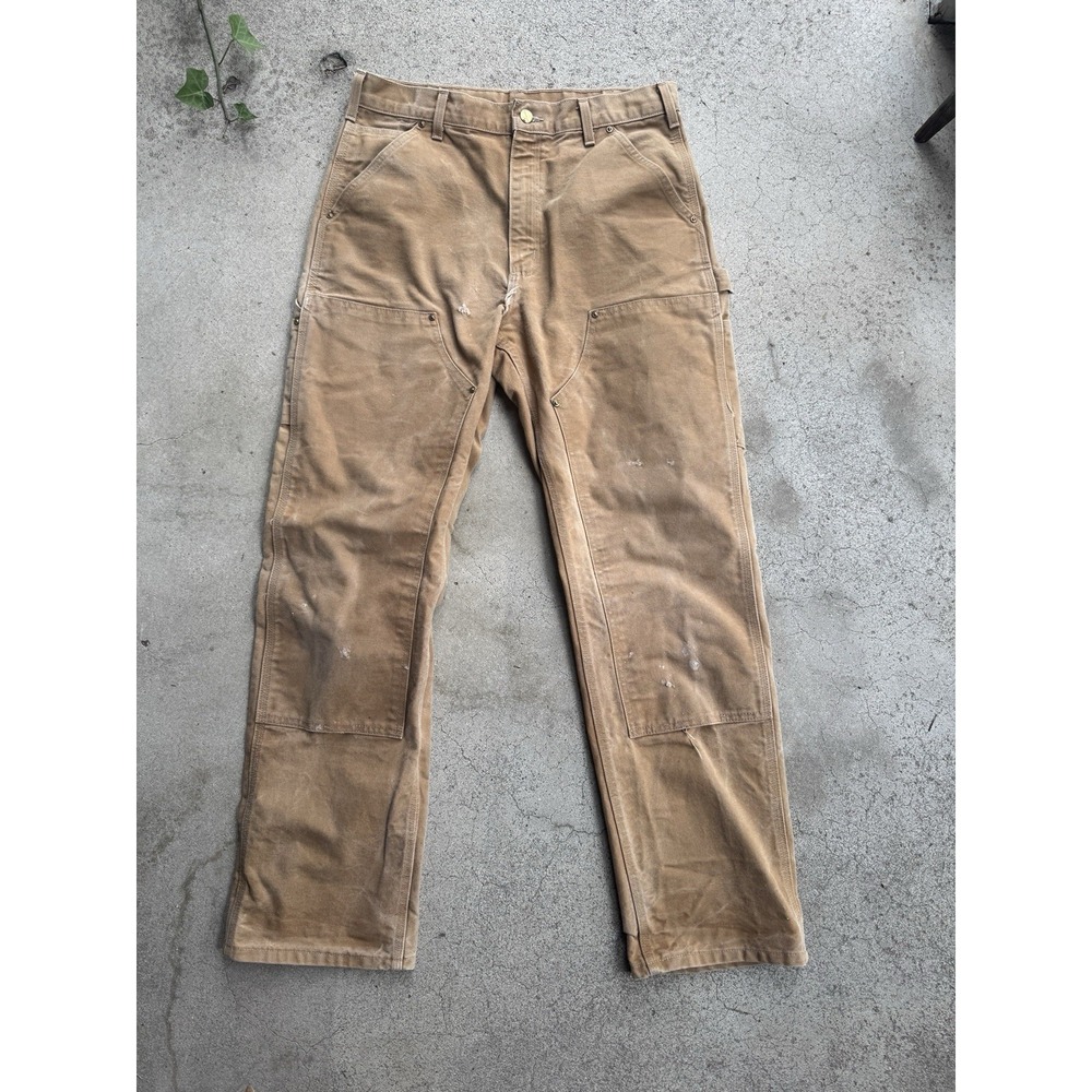 Vintage Carhartt Double Knee Carpenter Pants 32x32 Tan Made in USA